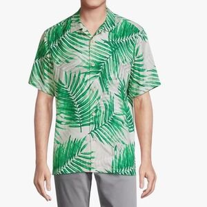 NEW Tommy Bahama Men Med Misty Palms 100% Silk Shirt Short Slv Camp Resort Party